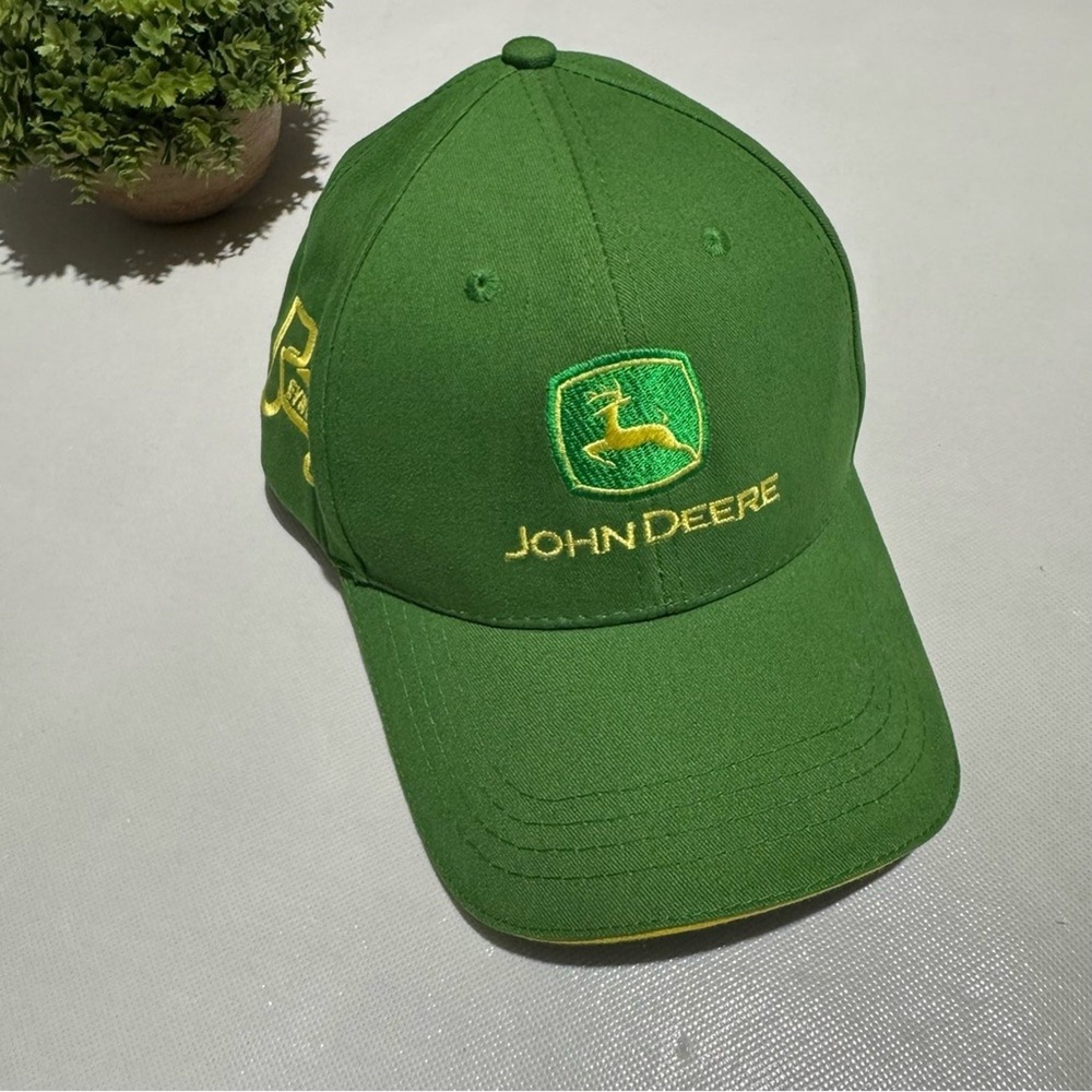 John Deere Reynolds 100% Cotton Green Embroidered Adjustable Baseball Cap Hat